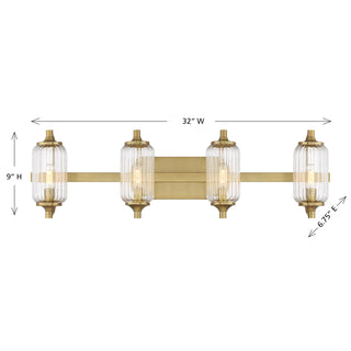 Holton 4-Light Bathroom Vanity Light in Warm Brass