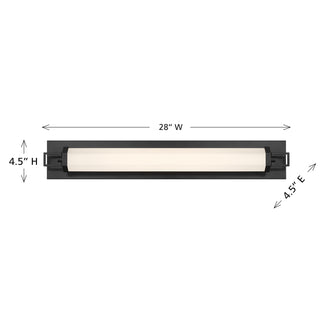 Parker 28" LED Bathroom Vanity Light in Black Lustre