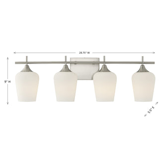 Octave 4-Light Bathroom Vanity Light in Satin Nickel
