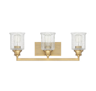 Hampton 3-Light Bathroom Vanity Light in Warm Brass