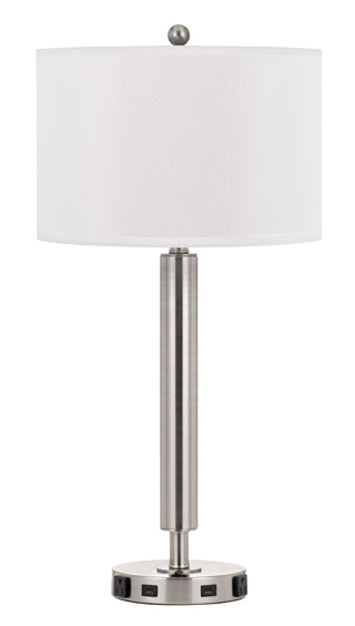 Metal Night Stand Lamp With USB And Power Outlets
