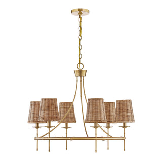 Ashbury 6-Light Chandelier in Warm Brass