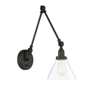 Drake 1-Light Adjustable Wall Sconce in Matte Black