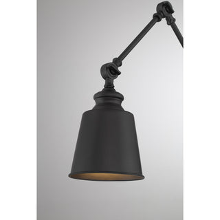 1-Light Adjustable Wall Sconce in Matte Black (Set of 2)