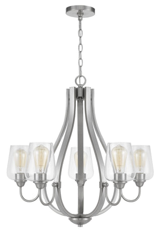 Newport Metal Chandelier With Glass Shades