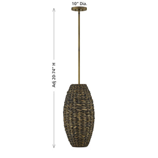 Tierra Brisa 1-Light Pendant in Riviera Brass by Breegan Jane