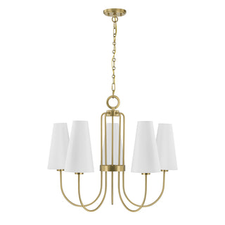 Wilkes 5-Light Chandelier in Warm Brass by Dann Foley