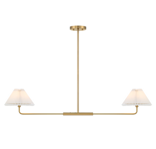 2-Light Linear Chandelier in Natural Brass
