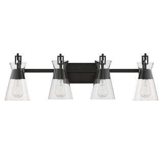 Lakewood 4-Light Bathroom Vanity Light in Matte Black