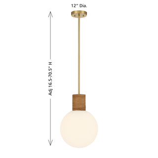 Jarrell 1-Light Pendant in Warm Brass