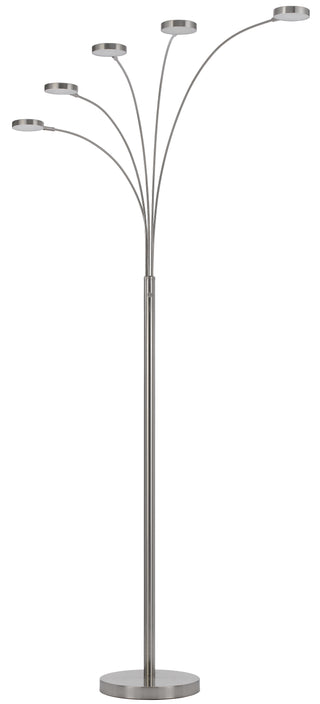 Malibu Intergrated LED 8W x 5 metal arc floor lamp