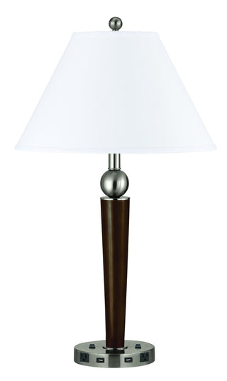 Metal Night Stand Lamp With USB And Power Outlets