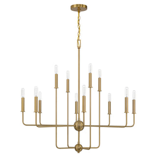 Avondale 12-Light Chandelier in Warm Brass