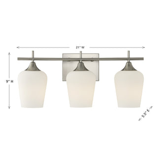 Octave 3-Light Bathroom Vanity Light in Satin Nickel
