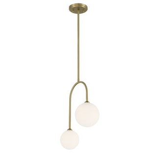 Chester 2-Light Pendant in Noble Brass