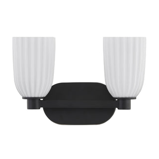 Baldwin 2-Light Bathroom Vanity Light in Matte Black
