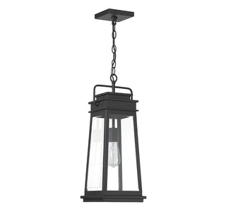 Boone 1-Light Outdoor Hanging Lantern in Matte Black