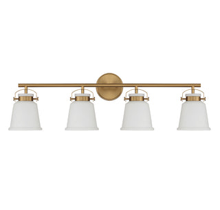 Kaden 4-Light Bathroom Vanity Light in Warm Brass