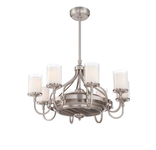 Etesian 8-Light Fan D'Lier in Satin Nickel