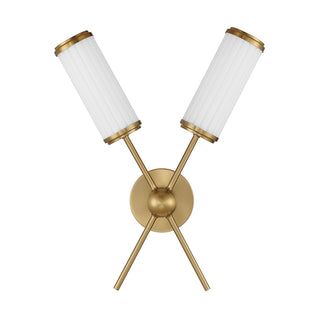 Denison 2-Light Wall Sconce in Warm Brass by Dann Foley