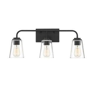3-Light Bathroom Vanity Light in Matte Black