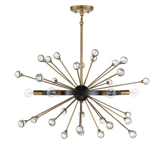 Ariel 6-Light Chandelier in Como Black with Gold Accents