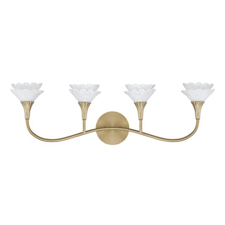 Florena 4-Light Bathroom Vanity Light in Noble Brass by Breegan Jane