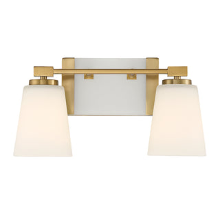 Darby 2-Light Bathroom Vanity Light in Warm Brass