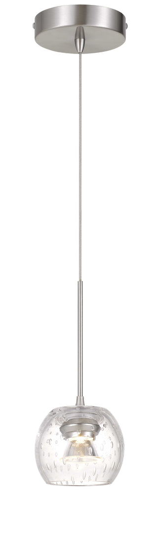 Ithaca Dimmable LED Mini Pendant With Clear Bubbled Glass