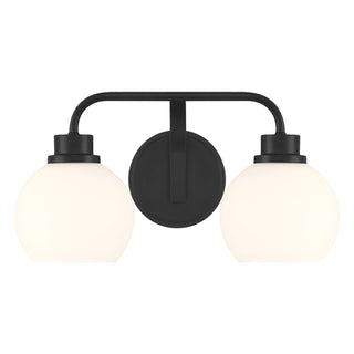 2-Light Bathroom Vanity Light in Matte Black