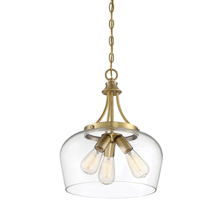 Octave 3-Light Pendant in Warm Brass