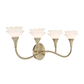 Florena 4-Light Bathroom Vanity Light in Noble Brass by Breegan Jane