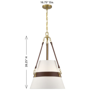 Corinth 3-Light Pendant in Warm Brass