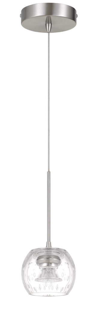 Ithaca Dimmable LED Mini Pendant With Clear Bubbled Glass