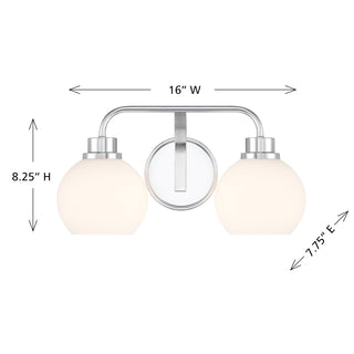 2-Light Bathroom Vanity Light in Chrome