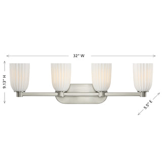 Baldwin 4-Light Bathroom Vanity Light in Satin Nickel