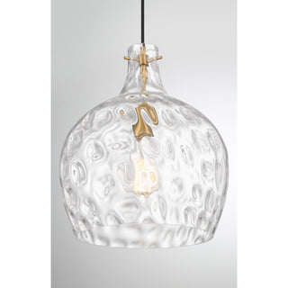 1-Light Pendant in Natural Brass