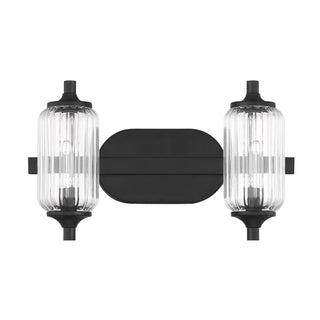 Holton 2-Light Bathroom Vanity Light in Matte Black