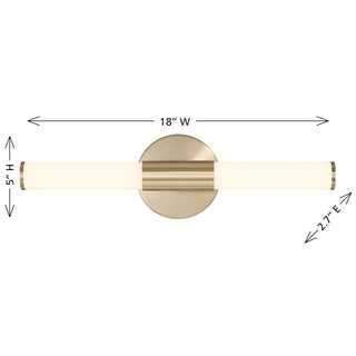 Connor 18" Mini Tube LED Cylinder Vanity Light in Brass