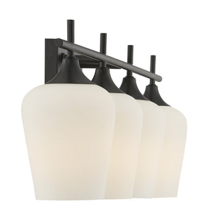 Octave 4-Light Bathroom Vanity Light in Matte Black