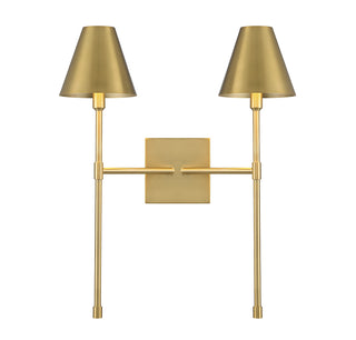 Jefferson 2-Light Wall Sconce in Warm Brass