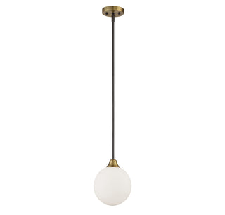1-Light Mini Pendant in Oil Rubbed Bronze with Natural Brass