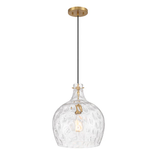 1-Light Pendant in Natural Brass