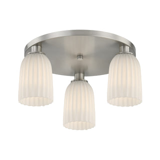 Baldwin 3-Light Flush Mount in Satin Nickel