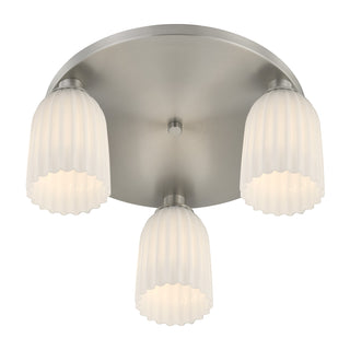 Baldwin 3-Light Flush Mount in Satin Nickel