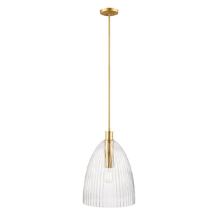 1-Light Pendant in Natural Brass