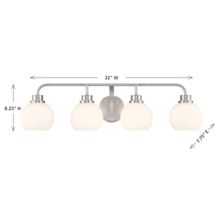 4-Light Bathroom Vanity Light in Brushed Nickel