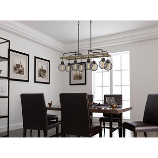 60W X 8 Forio Metal Chandelier With Mesh Round Shade (Edison Bulbs Not Included)