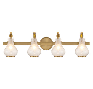 Adams 4-Light Bathroom Vanity Light in Warm Brass