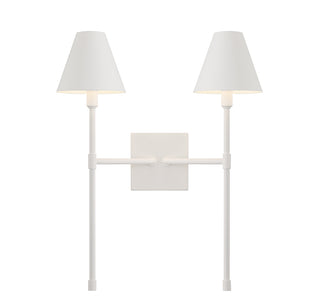 Jefferson 2-Light Wall Sconce in Bisque White